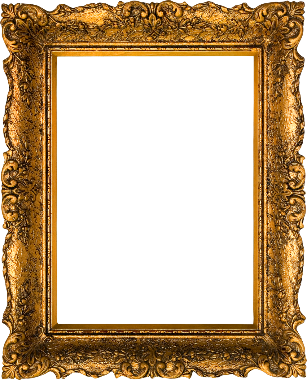 Golden Vintage Frame Mockup Cutout